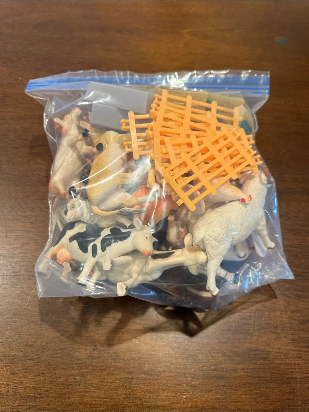 Mini Farm Animal Toy Set for Small Pets - White and Orange